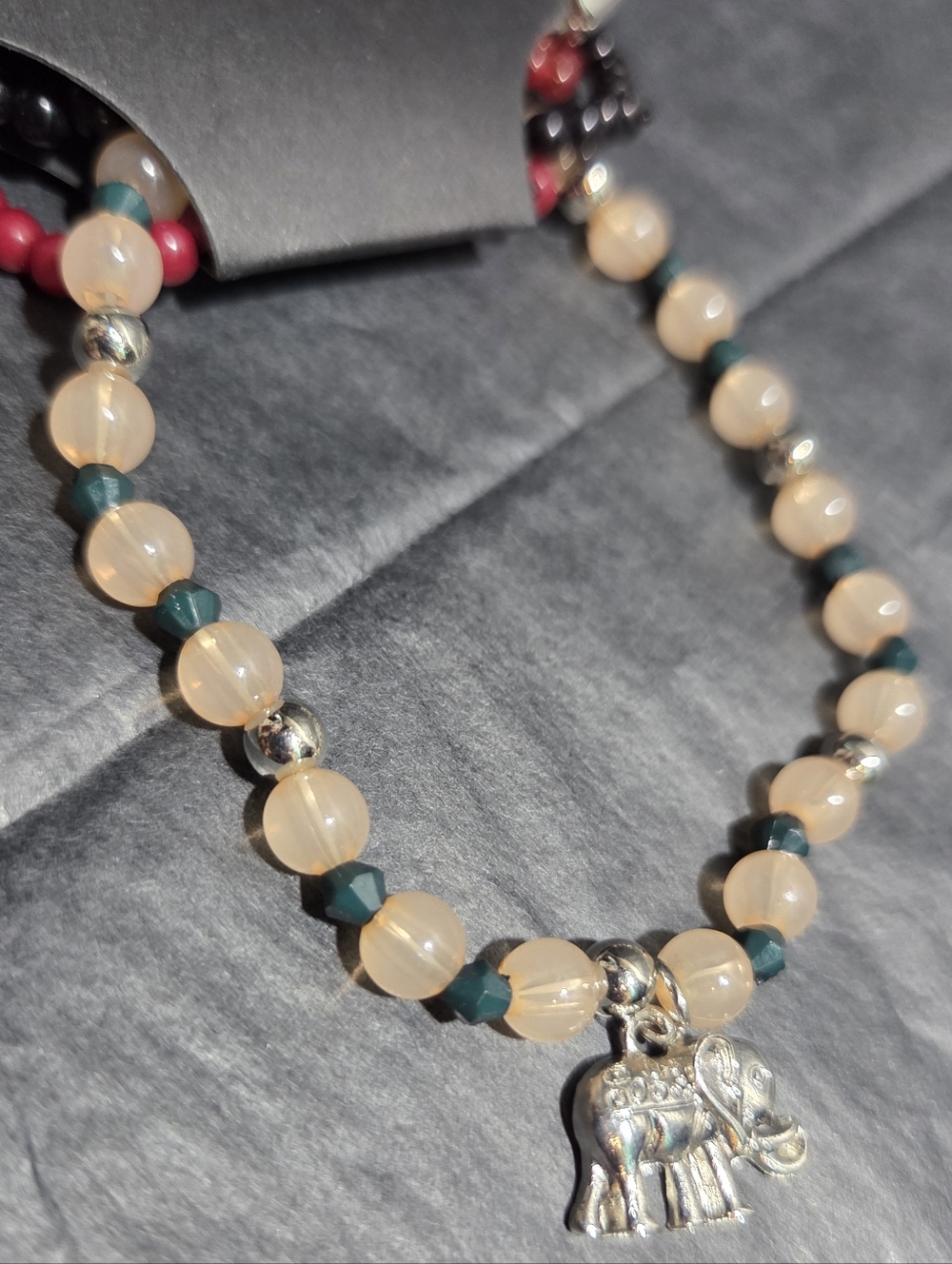 5 Multicolor Beaded Charm Bracelet Set - Picture 4 of 5